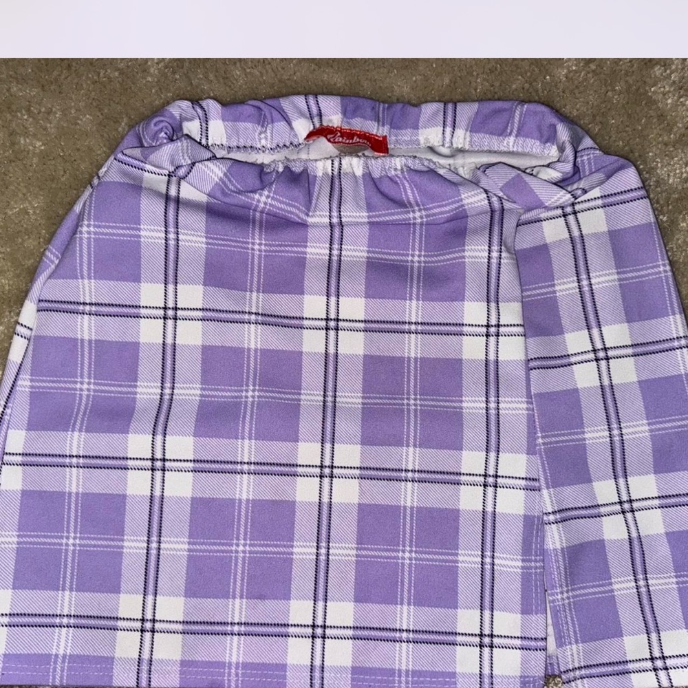 Purple Plaid Mini Skirt